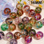 16mm Watercolor Paint Spatter Clear Colors Beads Mix-EE17