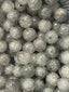 16mm Charcoal/Light Grey Ombre Cracked Glass Beads