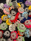 20mm Flocked Heart and Bows Rhinestone Beads (5pcs)