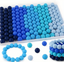 15 mm Silicone Blues Beads Mix