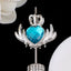 30mm Alloy Crown Rhinestone Hearts-U10