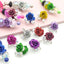 Alloy Glitter Rose Beads (5 pcs)-U15