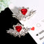 Rhinestone Metal Alloy Heart and Wings-U10