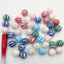 16mm Peppermint Swirl Glitter Beads Mix-I9