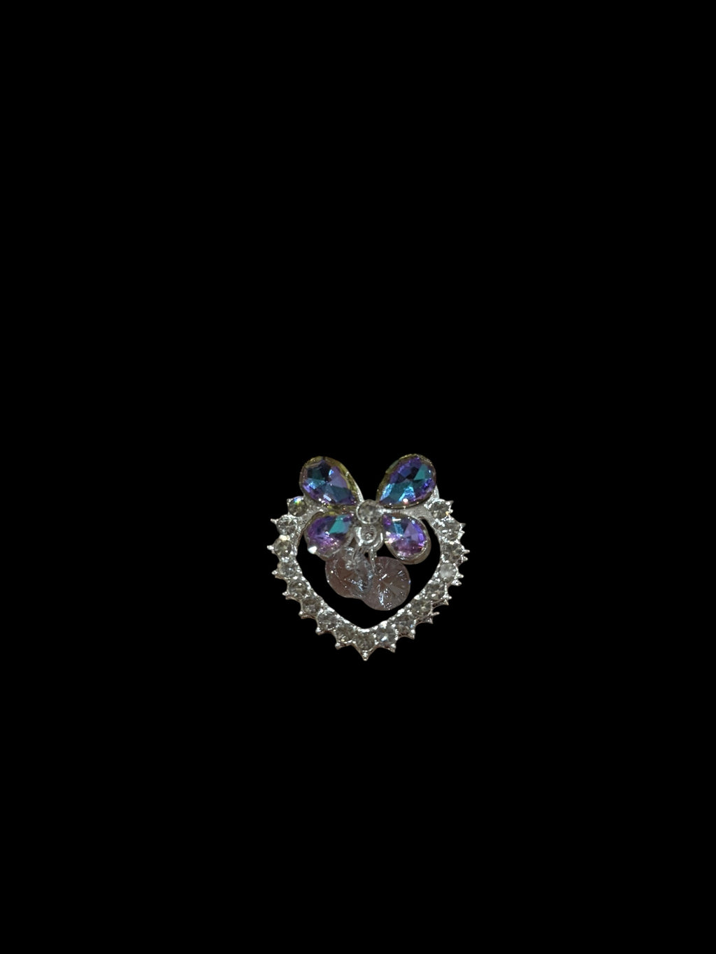 28mm  Alloy Rhinestone Heart Beads