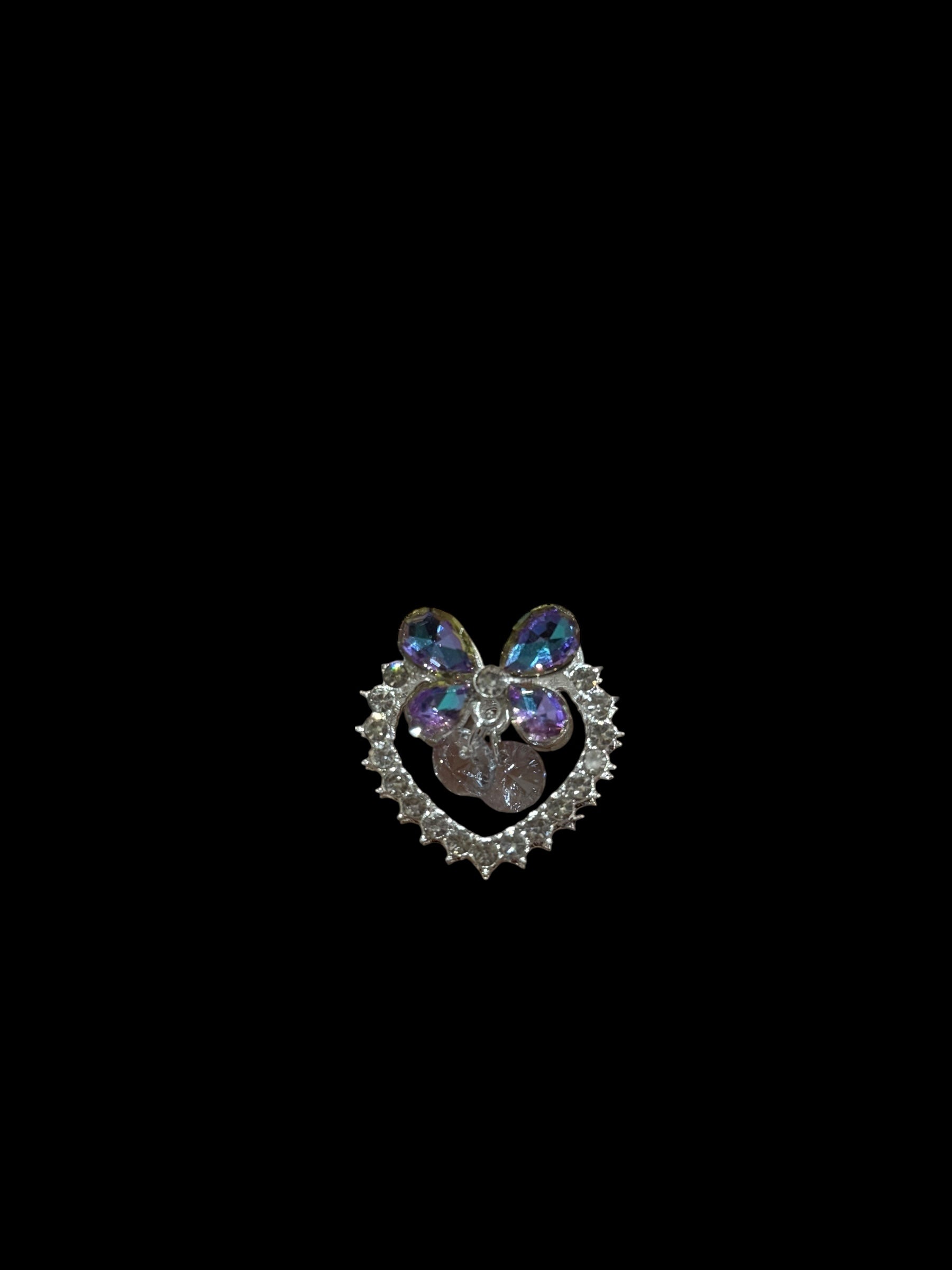 28mm  Alloy Rhinestone Heart Beads