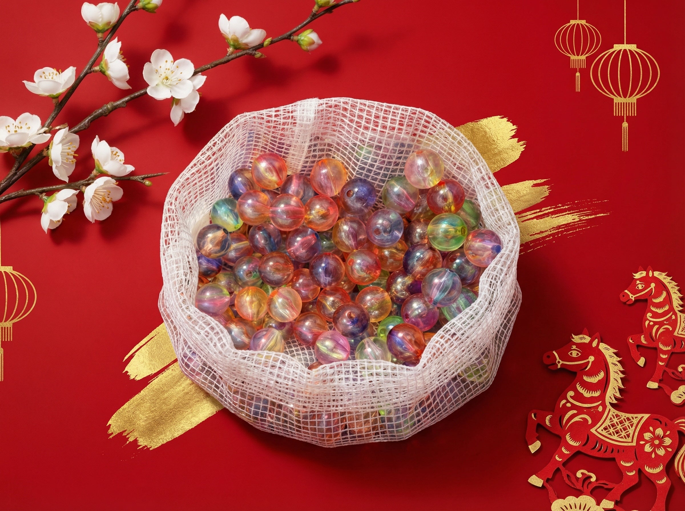 16mm Ombre Clear Beads Mix