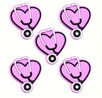 Heart-Shaped Stethoscope Silicone Focal Beads