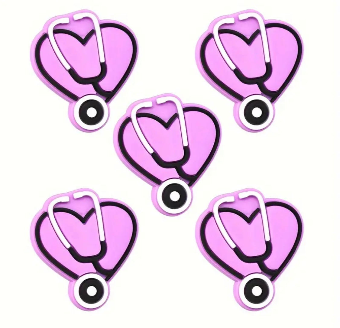 Heart-Shaped Stethoscope Silicone Focal Beads