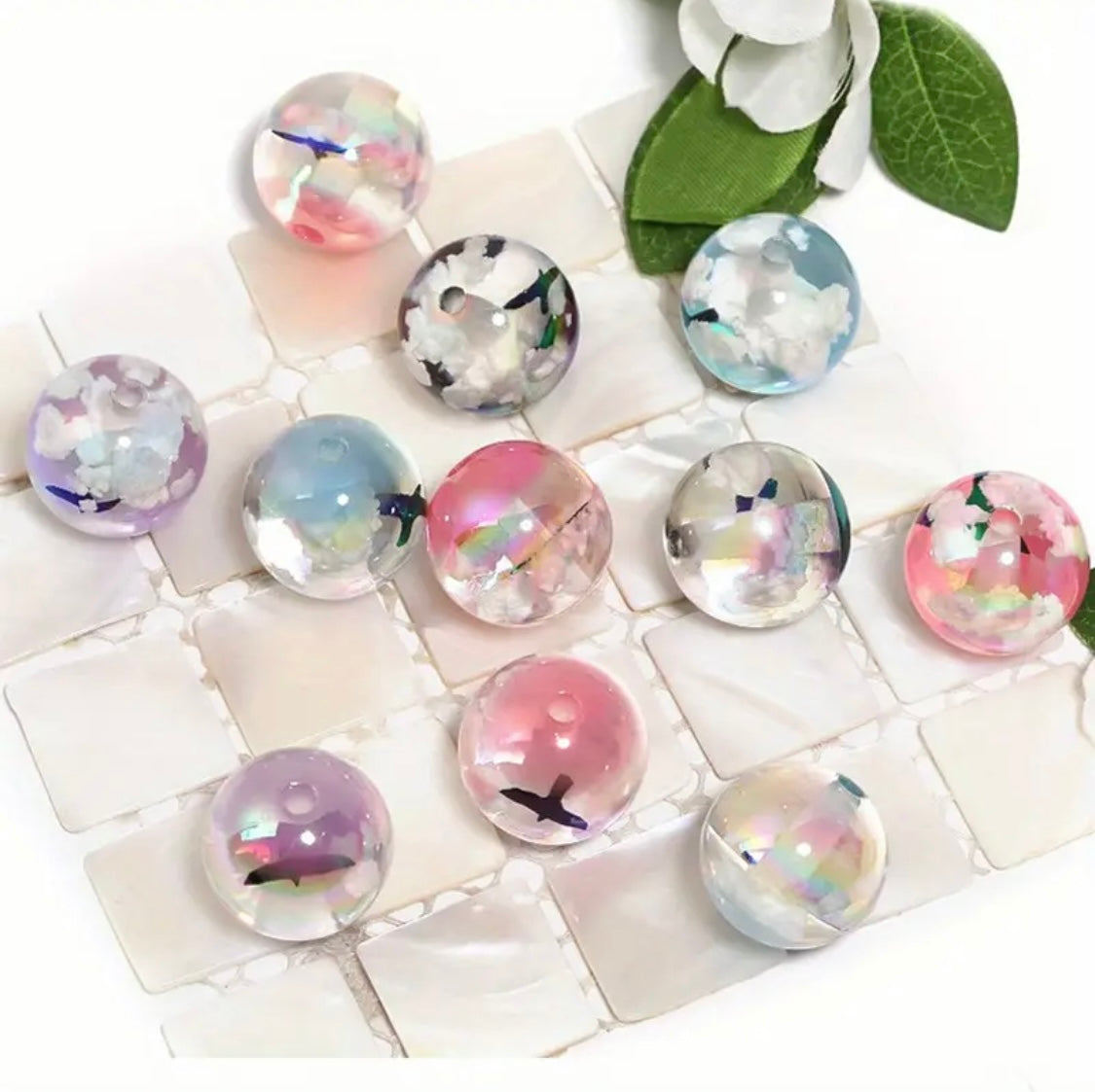 20mm Scenic Cloud and Bird Beads (5 pcs)-🦄 Main image
