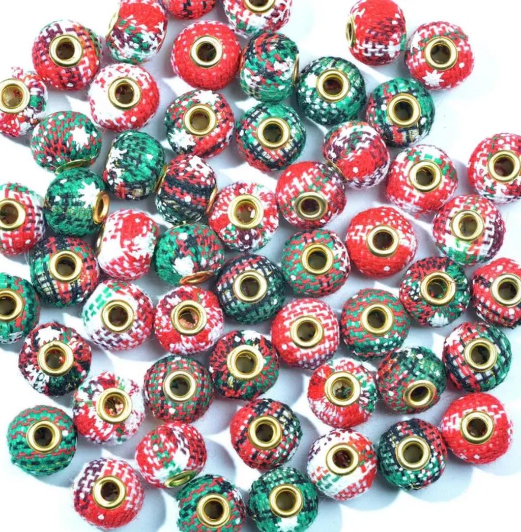 14mm Christmas Plaid Bead🫶🏽