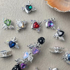 Rhinestone Alloy Crowned Heart with Wings
