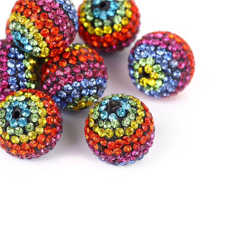 16mm Rainbow Clay Rhinestone Beads Main image