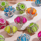 20mm Neon Waterdrop Rhinestone Fancy Beads (5pcs)-T9