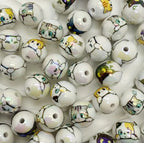 16mm Cute Cat Print Beads Mix-F9