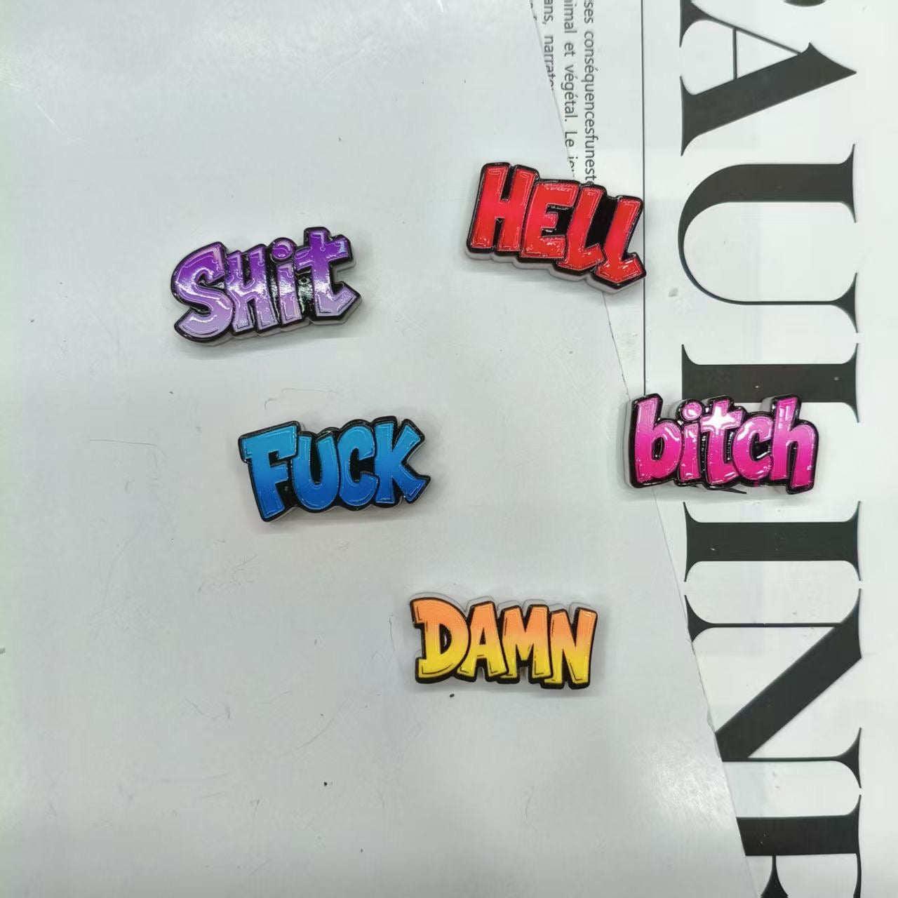 Bad Words Large Size Focal  Acrylic Shaped Beads 💕