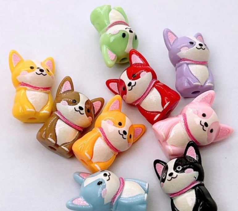 16mm Cute Corgi Dog Beads Main image