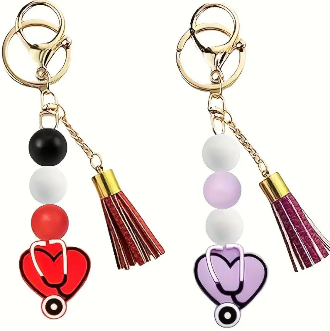 Heart-Shaped Stethoscope Silicone Focal Beads