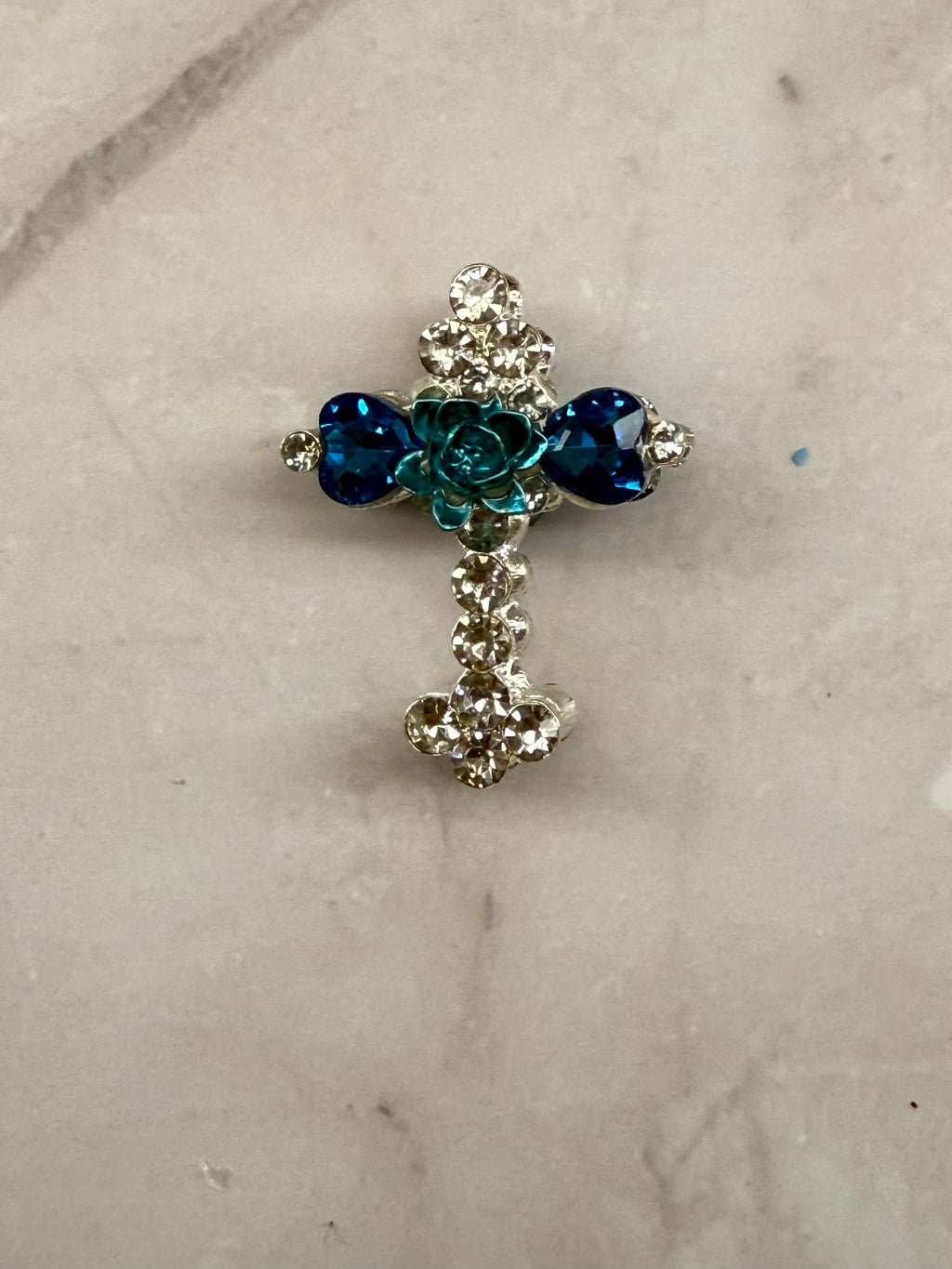 Metal Alloy Cross Rhinestone Beads