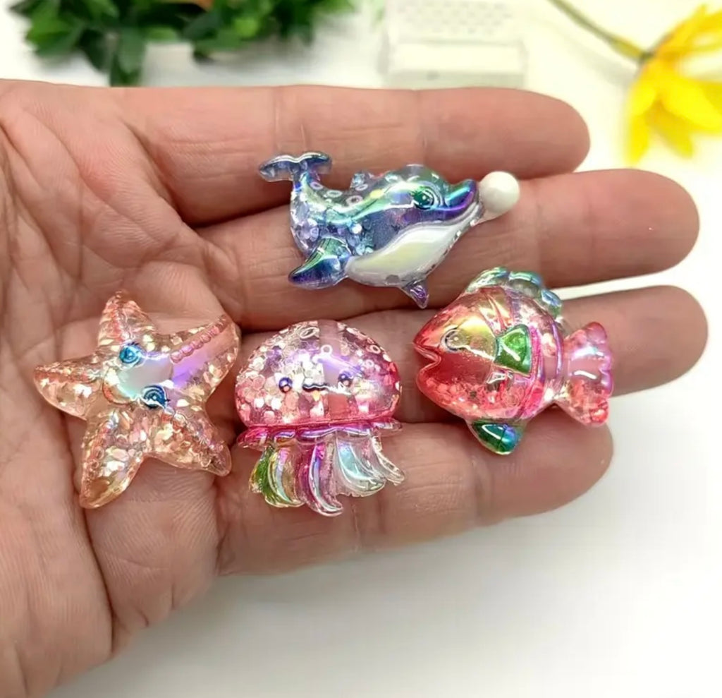Glitter Sea Creatures Beads Mix-R17