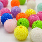 14mm Clear Rhinestone on Solid Beads Mix (10pcs)-S15