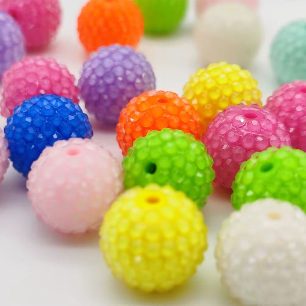 14mm Clear Rhinestone on Solid Beads Mix (10pcs)-S15