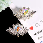 Rhinestone Metal Alloy Heart and Wings-U10