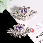 Rhinestone Metal Alloy Heart and Wings-U10