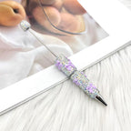 Silver Bow Tie Clay Rhinestone Beadable Pens