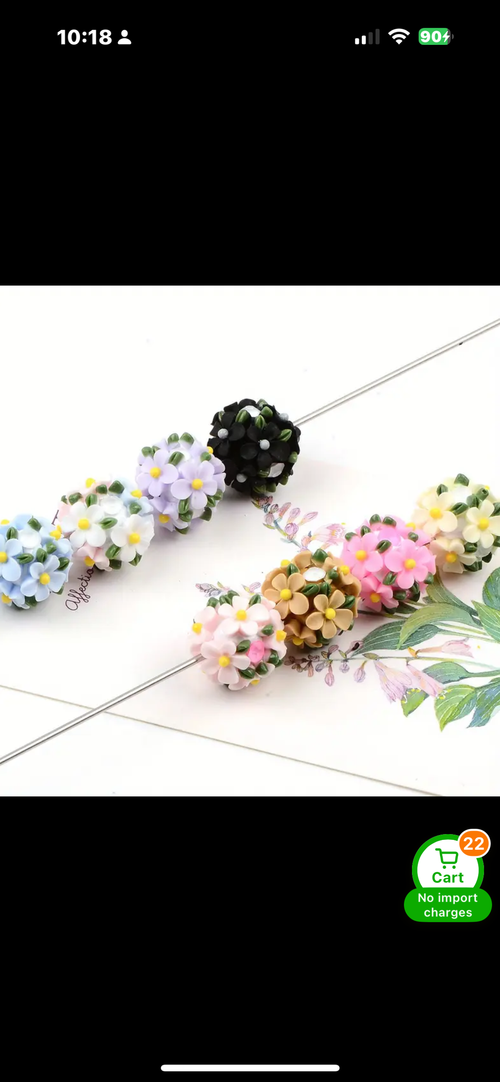 16mm Fancy Clay Daisy and Stone Beads-S6