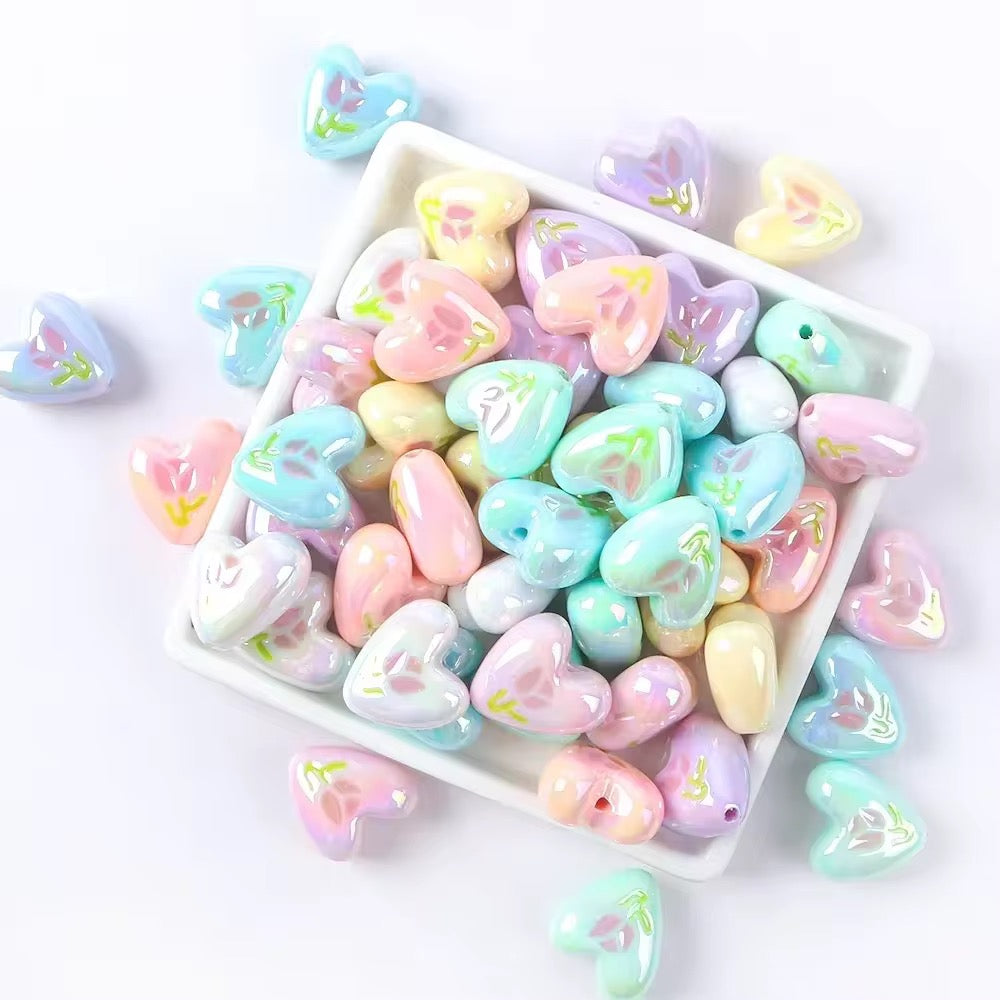 Tulip Embossed Heart Solid Colors Mix-W5