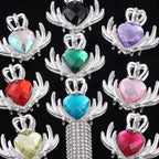30mm Alloy Crown Rhinestone Hearts-U10
