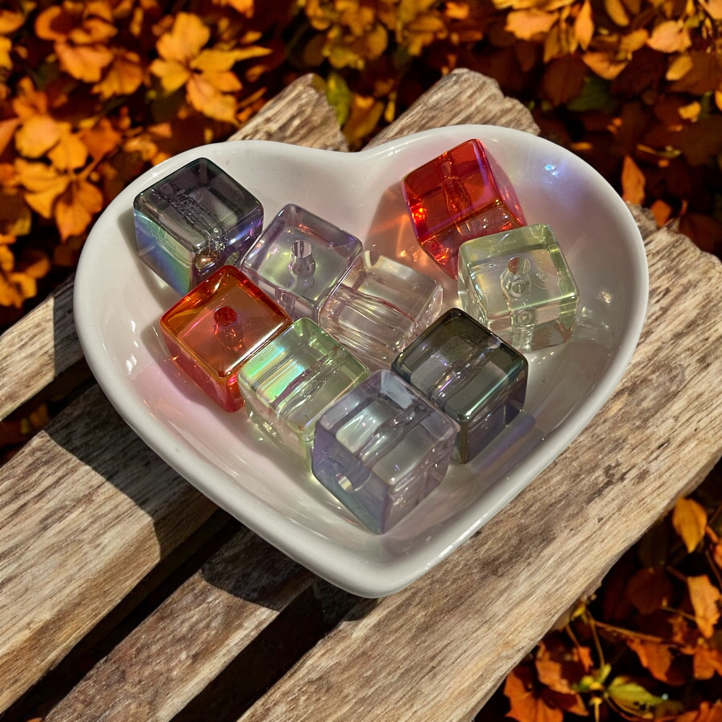 16 mm AB Cube Clear Beads Mix 20pc-C13 Main image