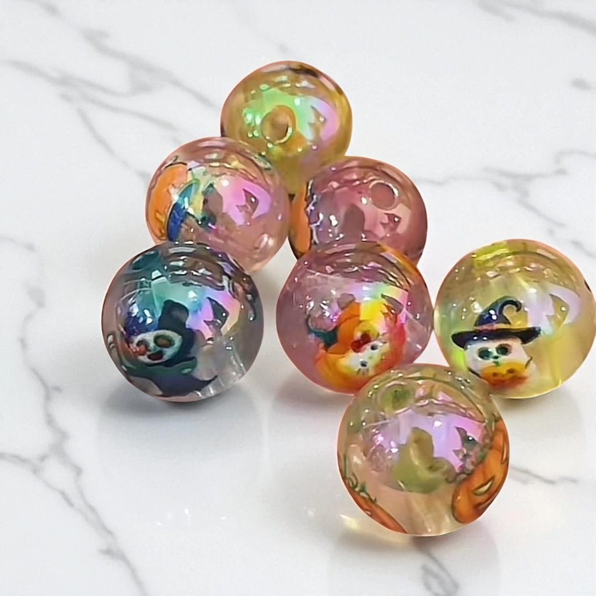 16mm Cute Halloween Transparent Beads