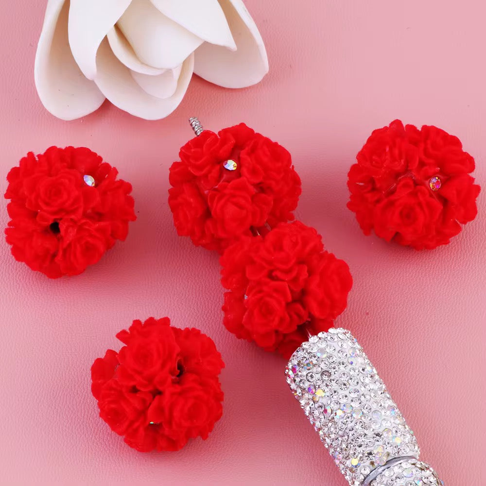 20mm Soft Fuzzy Roses Beads