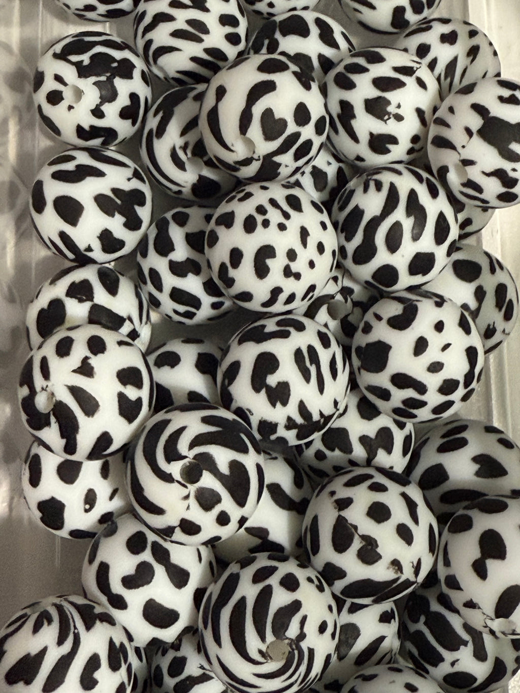 15mm Patterned Silicone Beads