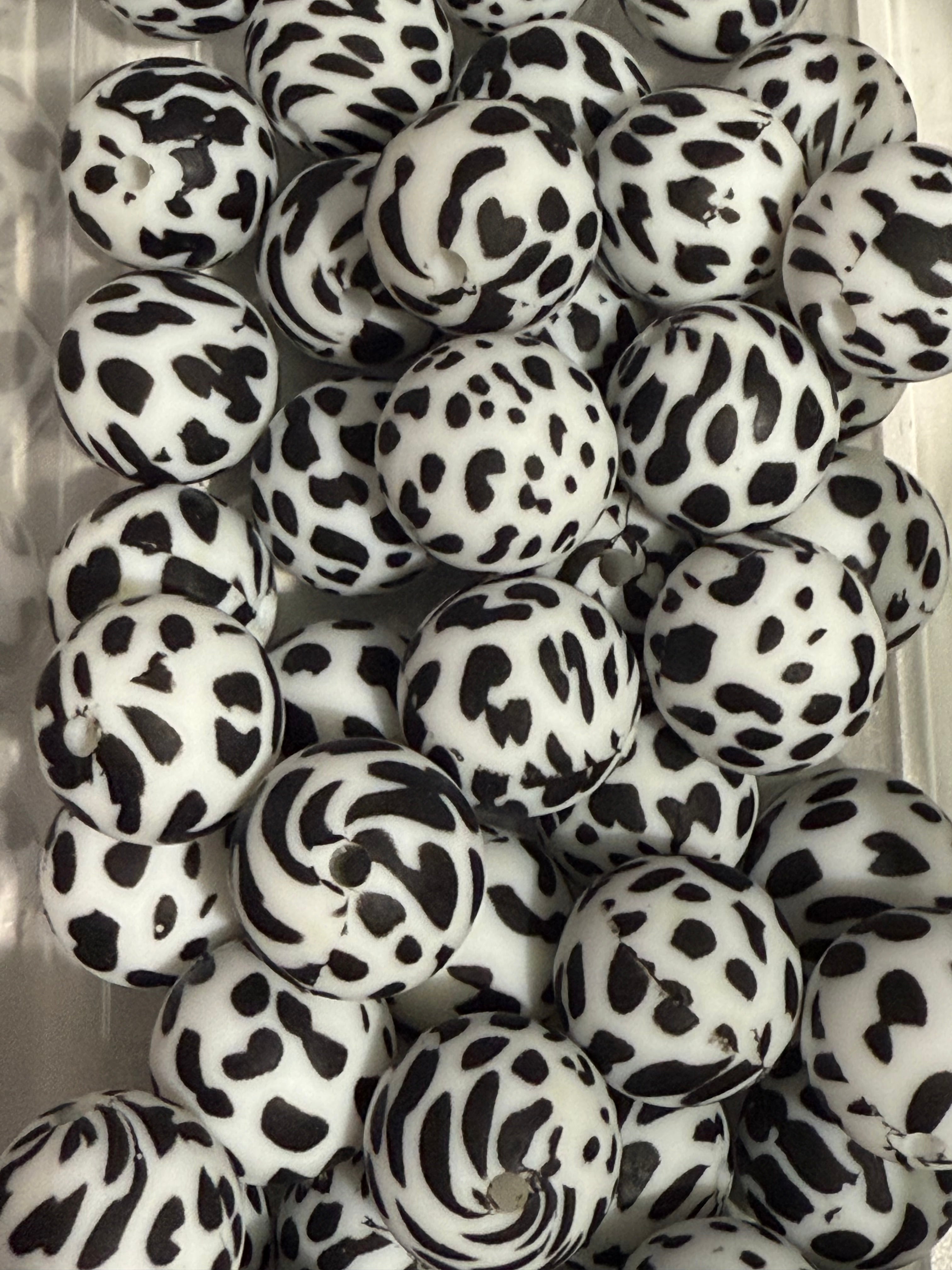 15mm Patterned Silicone Beads