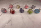 17mm Rhinestone Sugar and Roses  with Crown Fancy Bead (5pcs)
