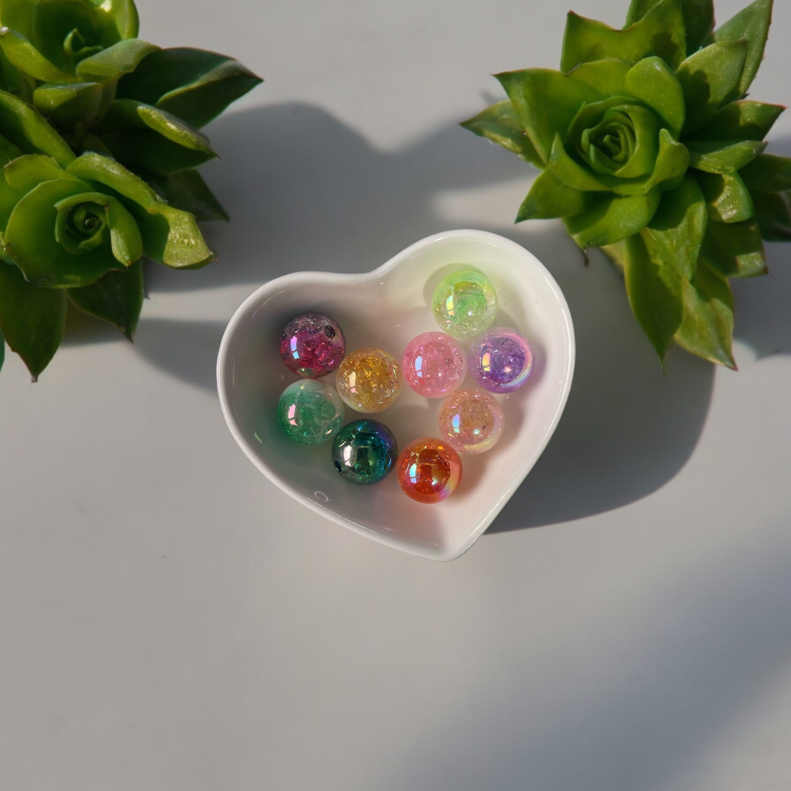 16mm Cracked Bicolor Beads Mix-H24