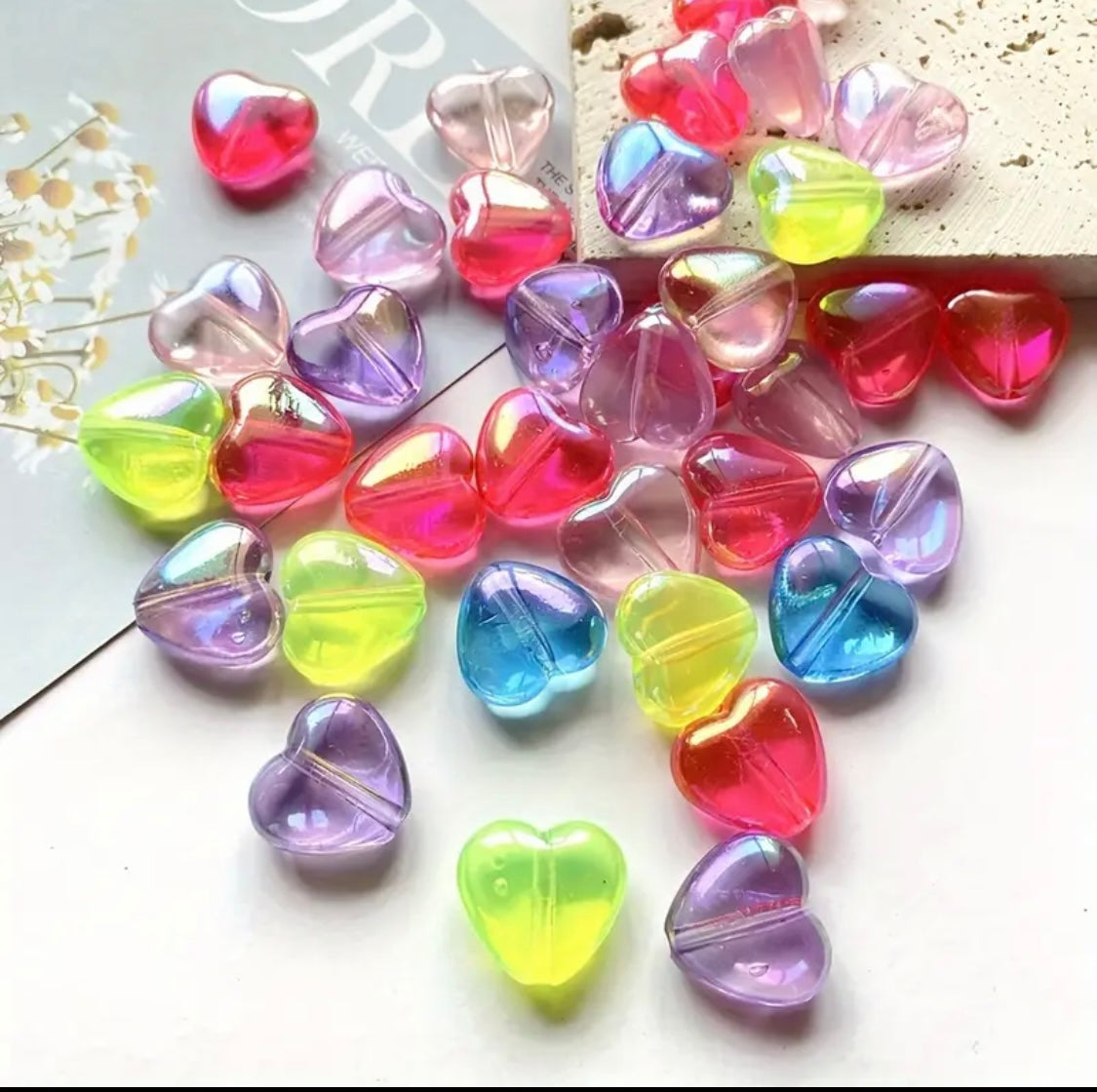 16mm Transparent Heart Beads Mix-R19 Main image