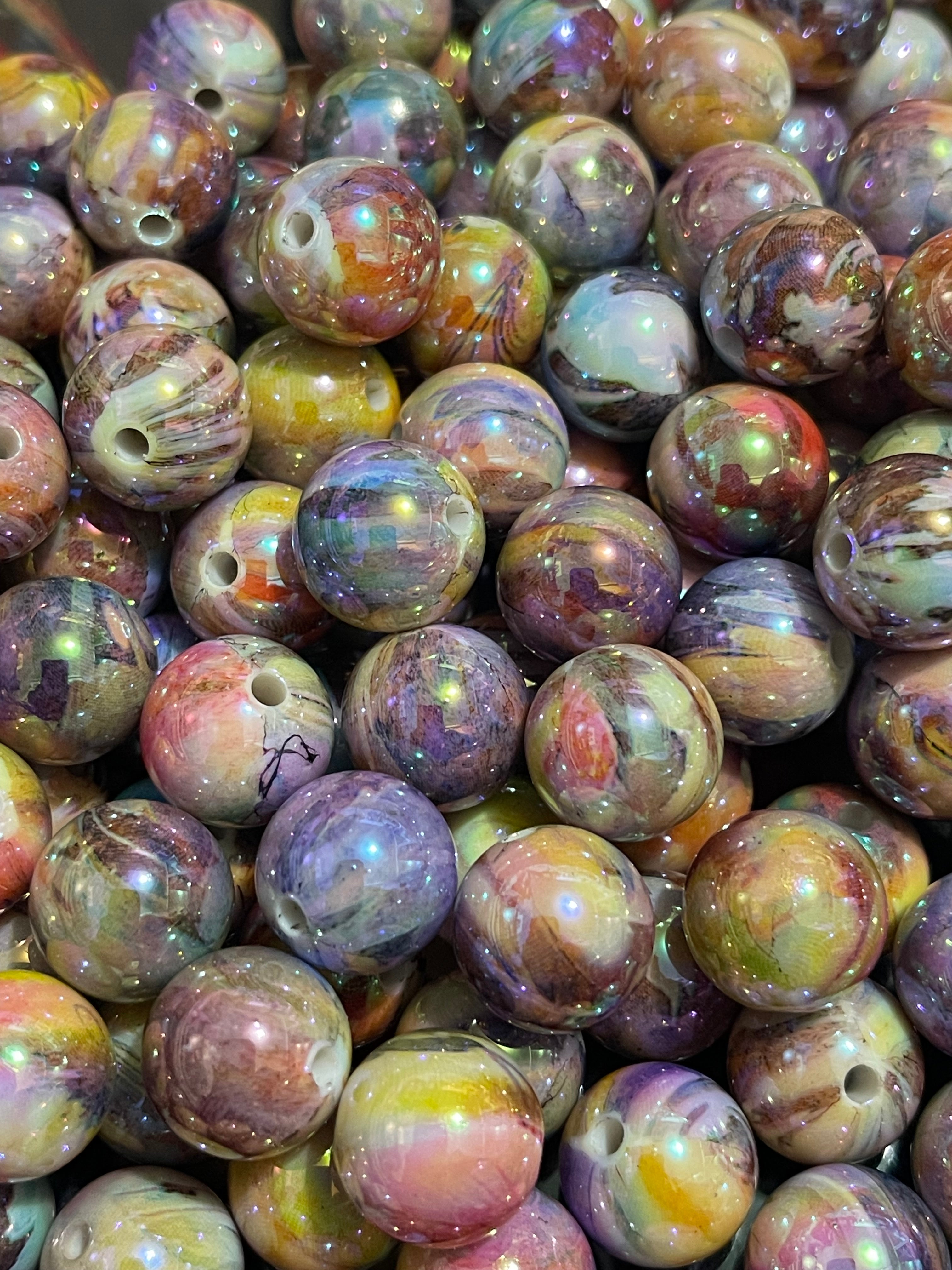 16mm Golden Oil Slick AB Beads Main image