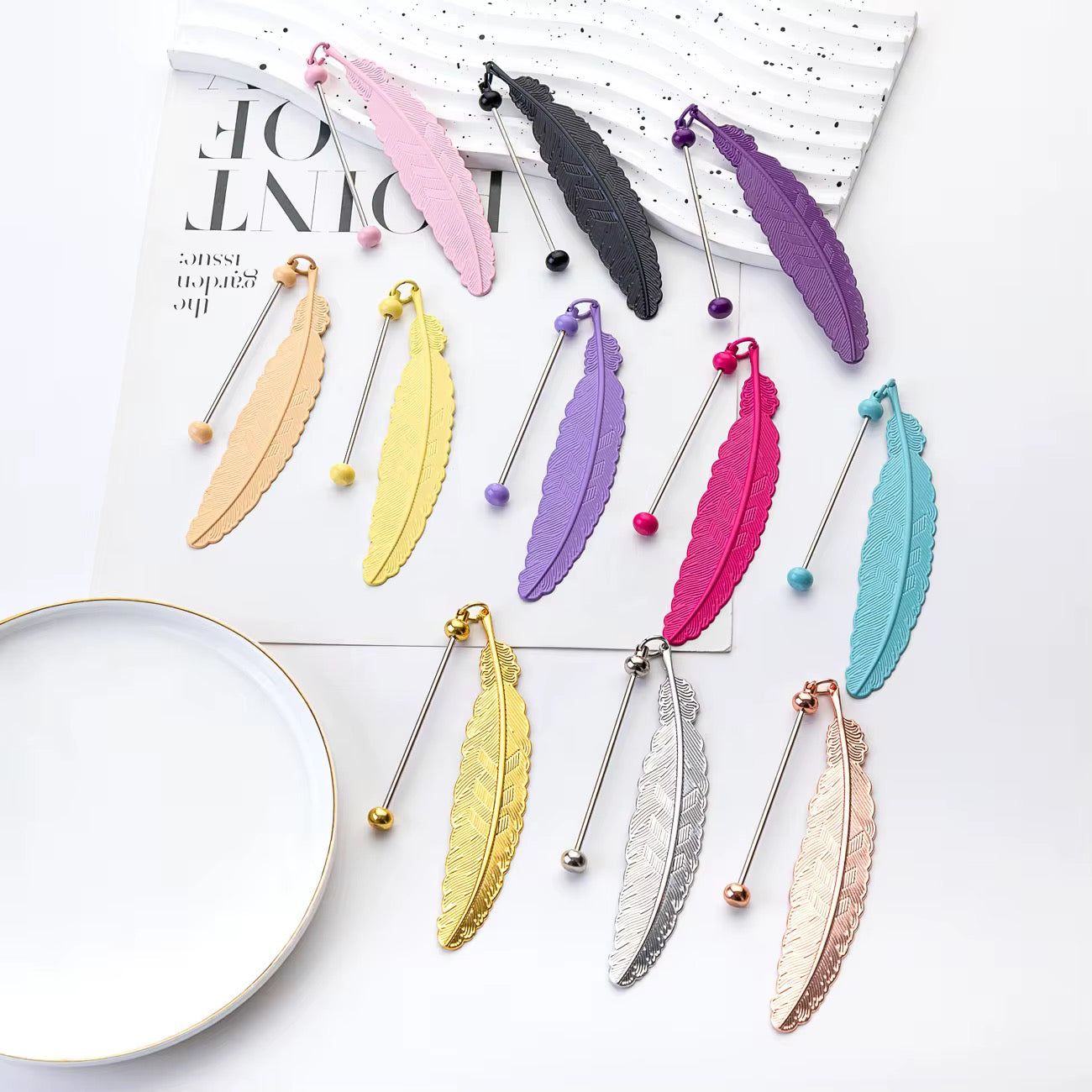 Feather Beadable Bookmark