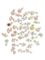 Silver Alloy Rhinestone Mix Bail Beads Dangles (10pcs)