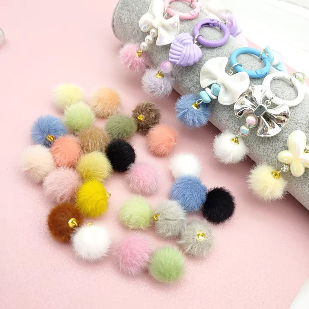 16mm Fuzzy Pendant Beads Mix-K10