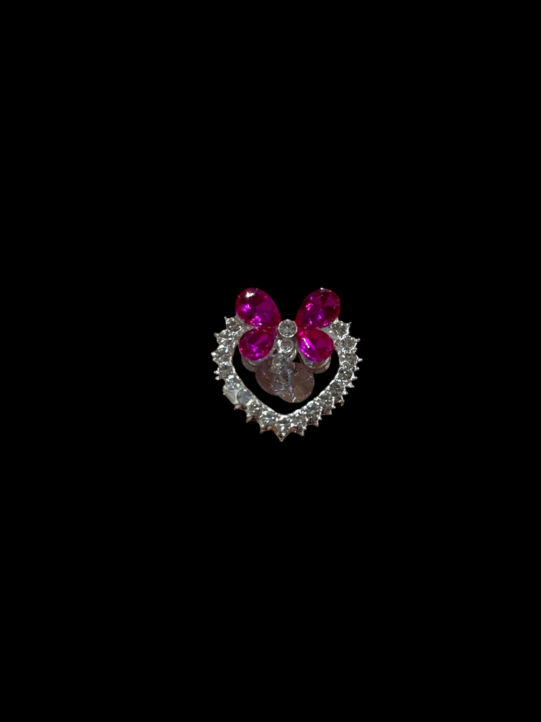 28mm  Alloy Rhinestone Heart Beads