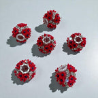 19mm Crowned Flower & Rhinestone Beads