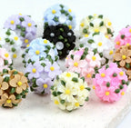 16mm Fancy Clay Daisy and Stone Beads-S6