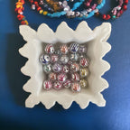 16mm Metalic Stripped Double Layered Beads-J12