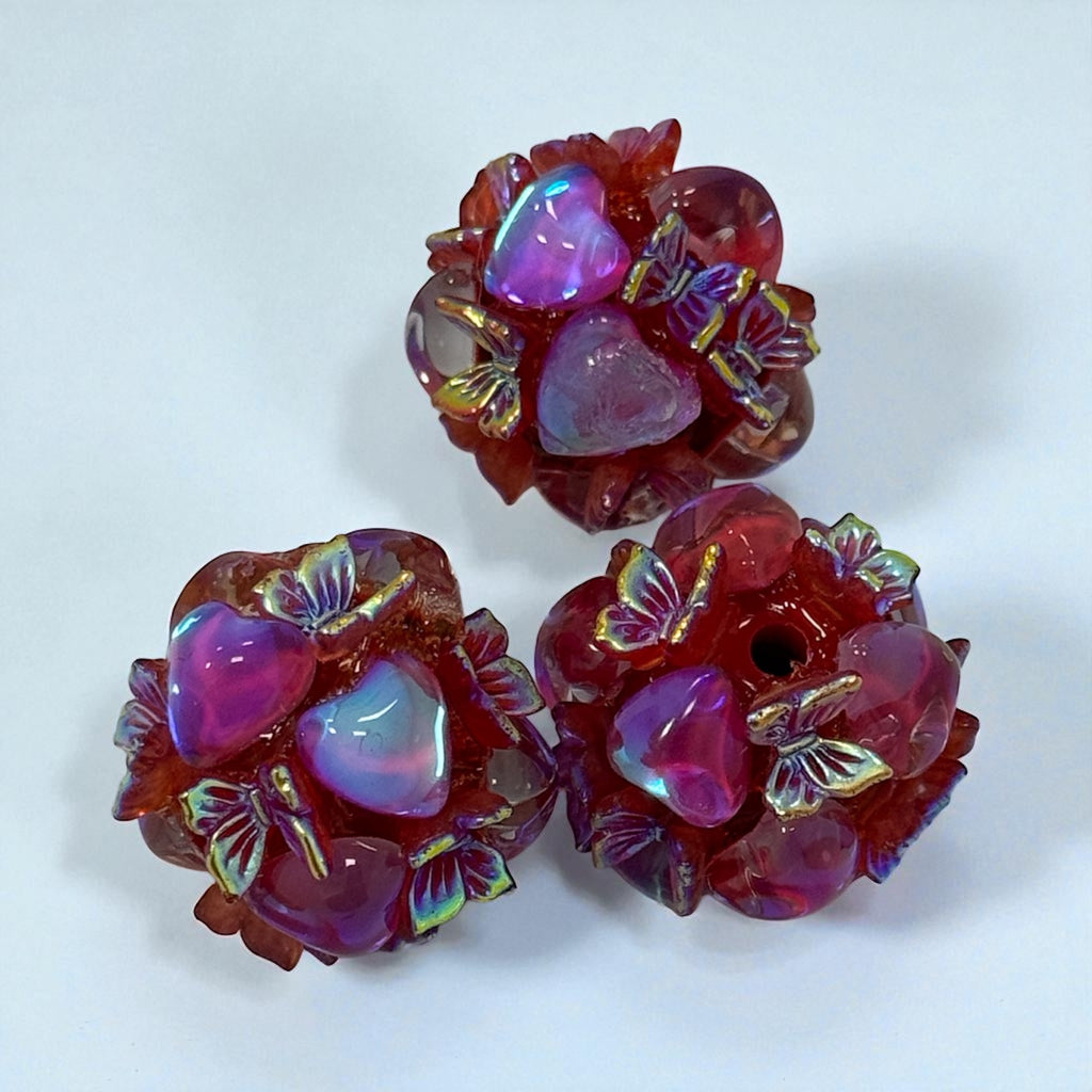 18mm Butterfly and Heart Fancy Beadd