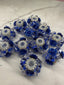Crystal Cubes with Rhinestone and Flowers Beads
